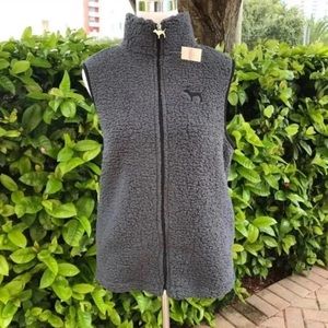 VS PINK Sherpa Vest Grey